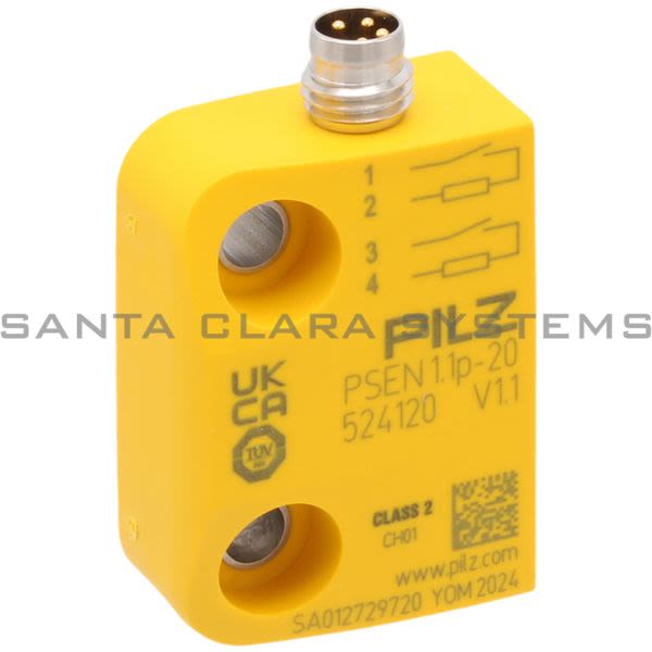 Pilz PSEN1.1P-20-8MM-1SWITCH-524120 Magnetic safety switch 2 N/O, 4-pin M8 connector, square design. IP67, operating distance 8 mm, height design 13 mm PU = Product Image