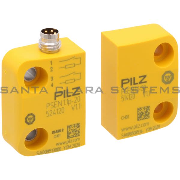 Pilz PSEN1.1P-20-PSEN1.1-20-8MM-1UNIT-504220 Magnetic safety switch 2 N/O, 4-pin M8 male connector, square design, height design 13 mm. IP67, operating distance 8 mm Product Image
