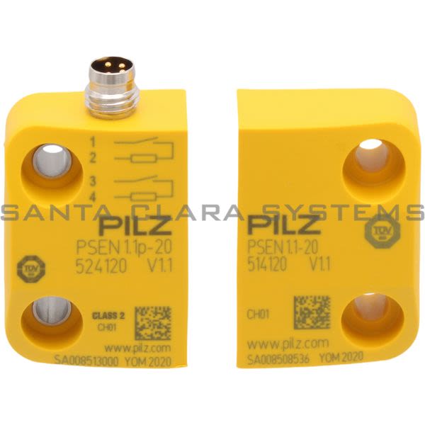 Pilz PSEN1.1P-20-PSEN1.1-20-8MM-1UNIT-504220 Magnetic safety switch 2 N/O, 4-pin M8 male connector, square design, height design 13 mm. IP67, operating distance 8 mm Product Image