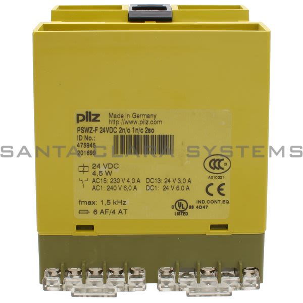 Pilz PSWZ-F-24VDC-2N-O-1N-C-2SO-475945 Safety Monitoring Relay | Standstill Monitoring Product Image
