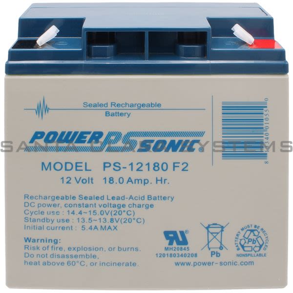 Power Sonic PS-12180FB-BATTERY Sealed Rechargeable Battery Product Image