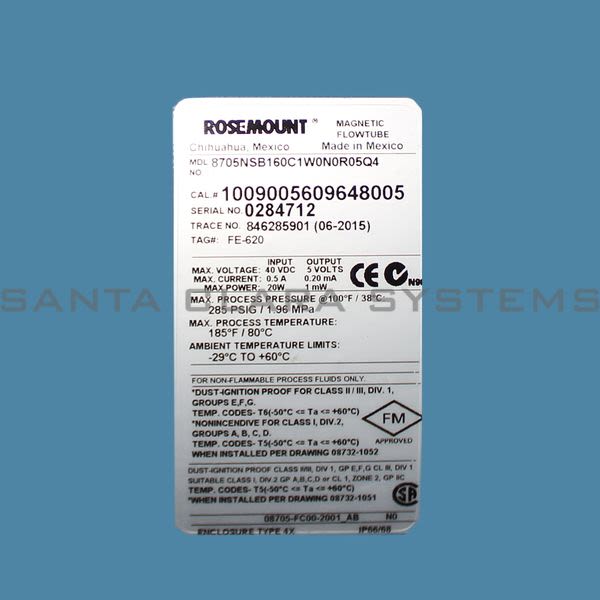 Rosemount 8705NSB160C1W0N0R05Q4 Magnetic Flowmeter Sensor Product Image
