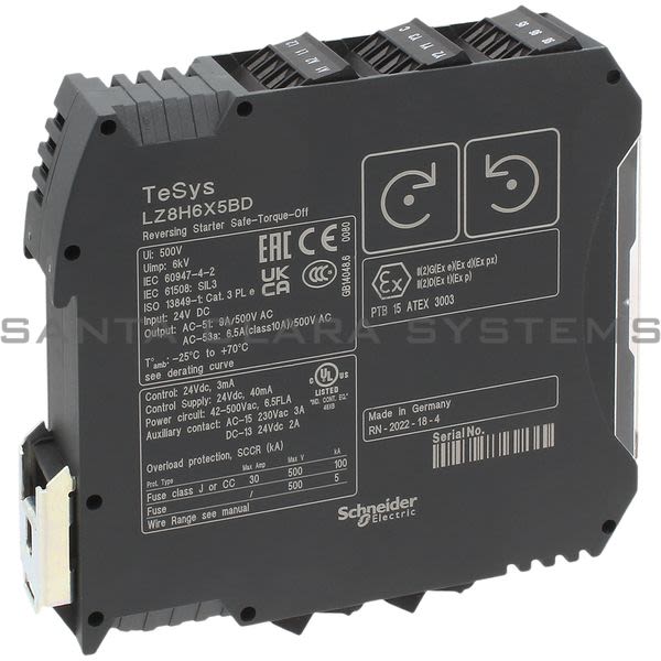 Schneider LZ8H6X5BD Ultra Compact Safe Torque Off Reversing Starter Product Image