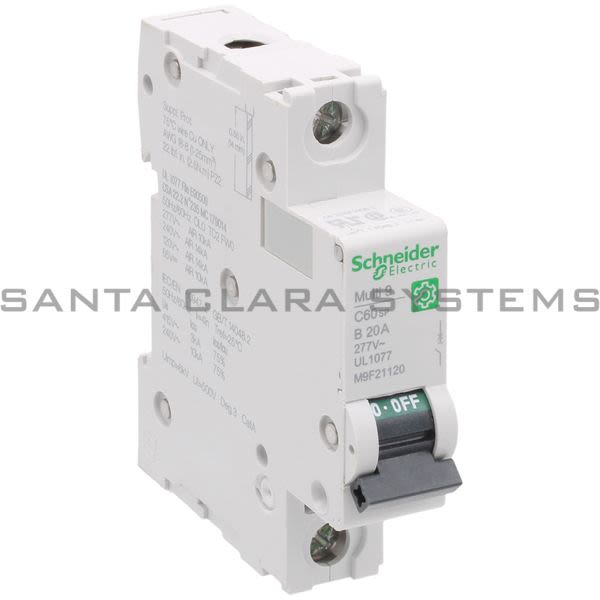 Schneider M9F21120 Multi 9 - C60SP - MCB - 1P - 20 A - B Curve - 277 V - 10 kA - UL 1077 Product Image