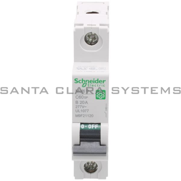 Schneider M9F21120 Multi 9 - C60SP - MCB - 1P - 20 A - B Curve - 277 V - 10 kA - UL 1077 Product Image