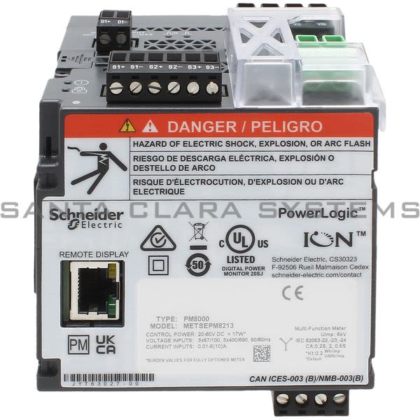 Schneider METSEPM8213 PowerLogic PM8000 - PM8213 LV DC - DIN rail mount meter - intermediate metering Product Image
