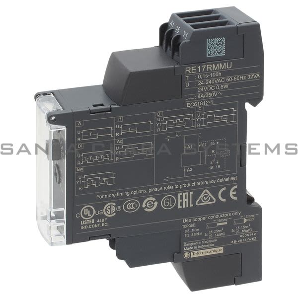 Schneider RE17RMMU Time delay relay 10 functions - 1 s..100 h - 24..240 V AC - 1 OC Product Image