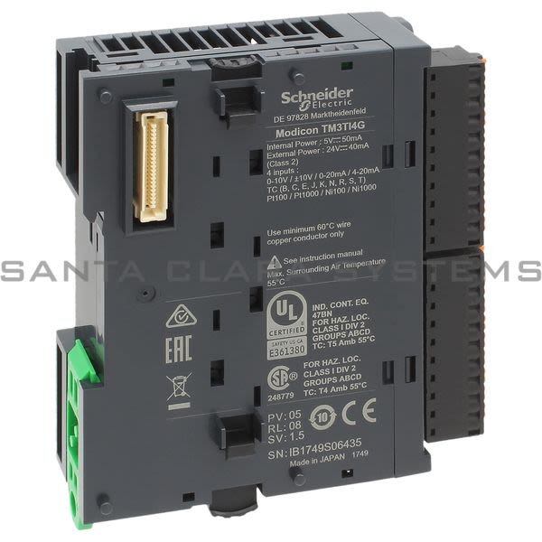 Schneider TM3TI4G Modicon TM3 - 4 analog / temperature inputs (spring) 24Vdc Product Image