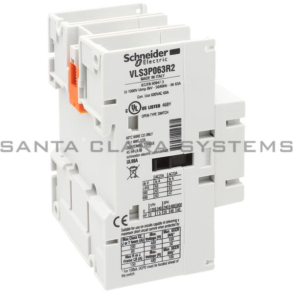 Schneider VLS3P063R2 TeSys VLS - Body switch disconnector - 3 poles - 63 A - on DIN rail Product Image