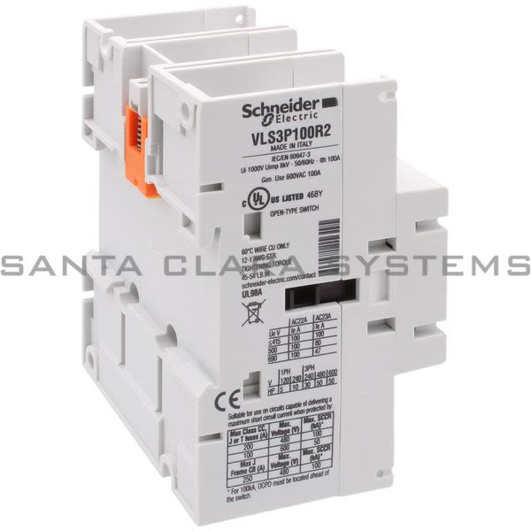 Schneider VLS3P100R2 TeSys VLS - Body switch disconnector - 3 poles - 100 A - on DIN rail Product Image