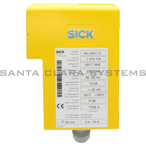 Sick WEU26-2-113 Photoelectric Safety Switch Product Image