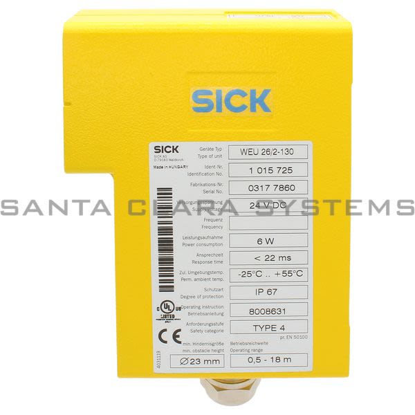 Sick WEU26-2-130 Photoelectric Safety Switch Product Image