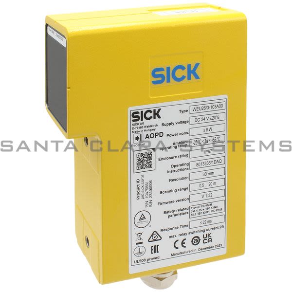 Sick WEU26-3-103A00 Safety Light-beam Sensor Product Image