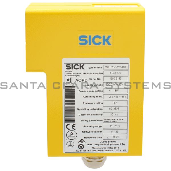 Sick WEU26-3-203A00 Photoelectric Safety Switch Product Image