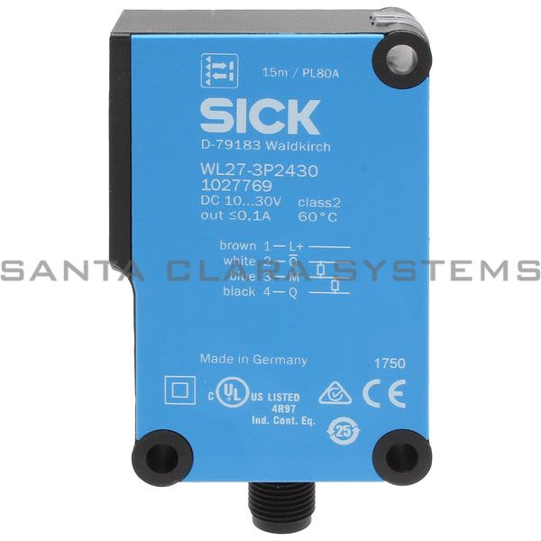 Sick WL27-3P2430 Photoelectric Sensor Retro-Reflective Standard Optics | 1027769 Product Image