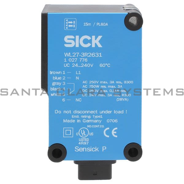 Sick WL27-3R2631 Photoelectric Retro-Reflective Sensor | 1027776 Product Image