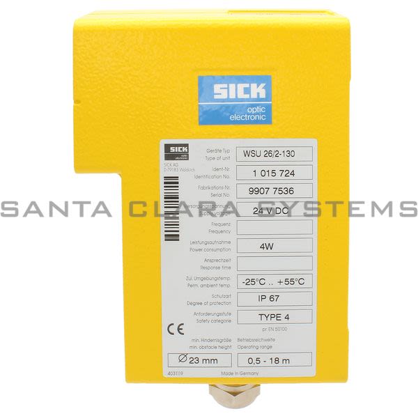 Sick WSU26-2-130 Photoelectric Safety Switch Product Image
