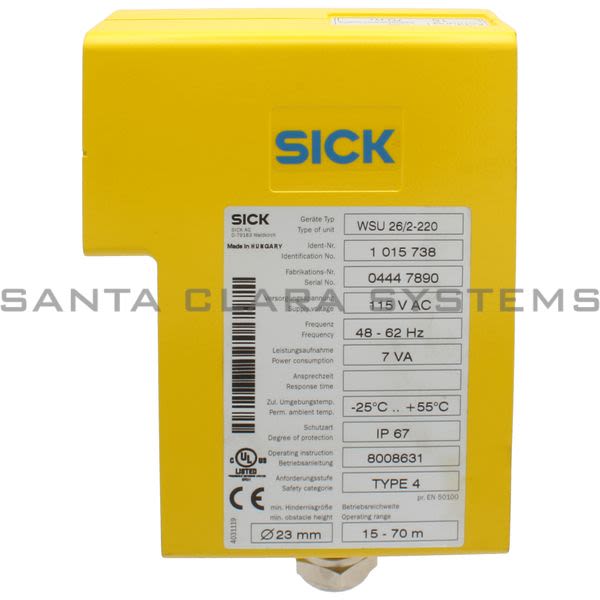Sick WSU26-2-220 Photoelectric Single-Beam Safety Switch Sender Product Image