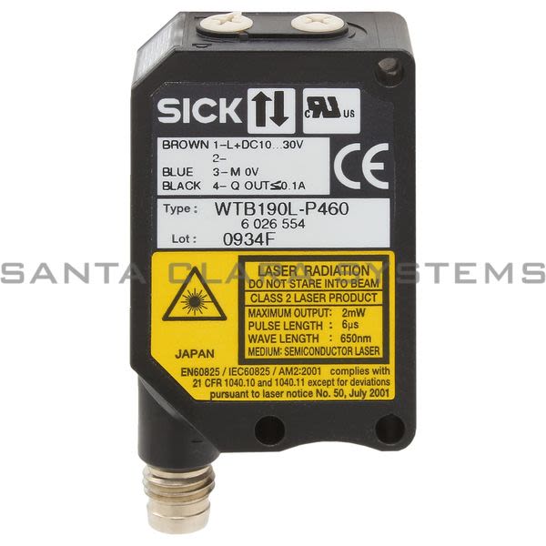 Sick WTB190L-P460 Photoelectric Proximity Sensor Background Suppression | 6026554 Product Image