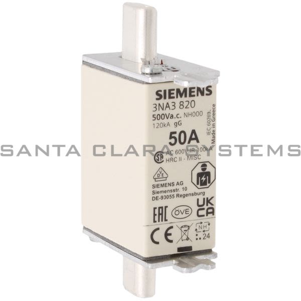 Siemens 3NA3820 Fuse | 3NA3820 Product Image