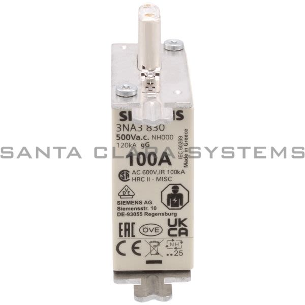Siemens 3NA3830 Fuse | 3NA3830 Product Image