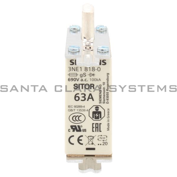 Siemens 3NE1818-0 Fuse Link | 3NE1818-0 Product Image