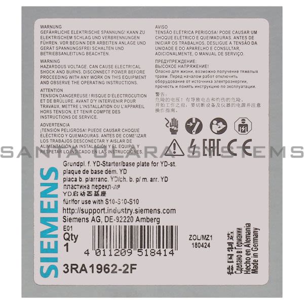 Siemens 3RA1962-2F 3RA1962-2F Product Image