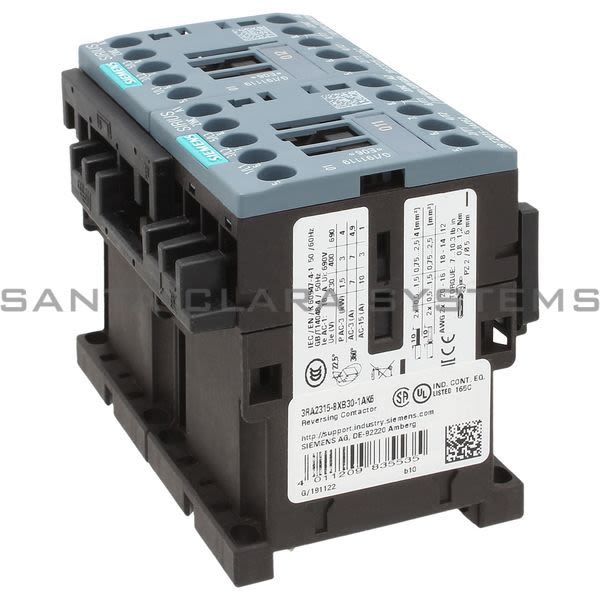 Siemens 3RA2 315-8XB30-1AK6  Reversing Contactor | 3RA2315-8XB30-1AK6 Product Image