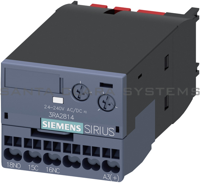 Siemens 3RA2814-2AW10 Auxiliary Contact | Time Delay | Sirius | 3RA2814-2AW10 Product Image
