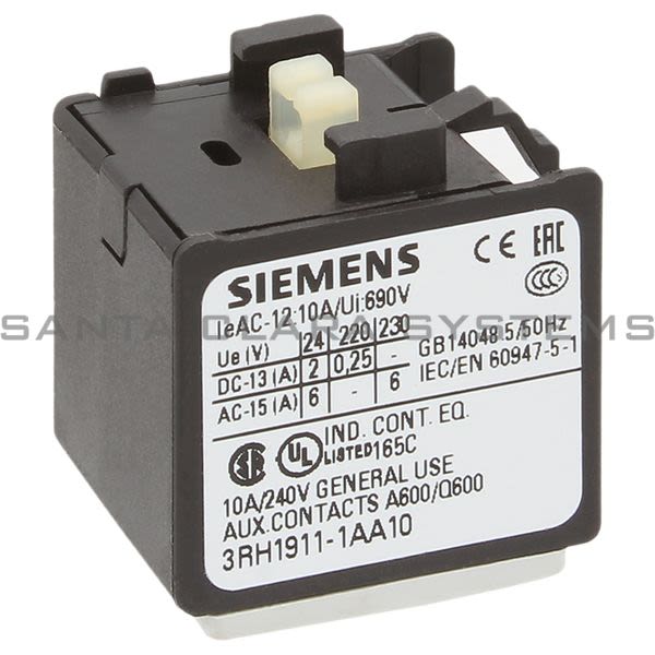 Siemens 3RH1911-1AA10 Auxiliary Contact Product Image