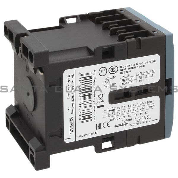 Siemens 3RH2122-1BA40 Control Relay | Sirius | 3RH2122-1BA40 Product Image