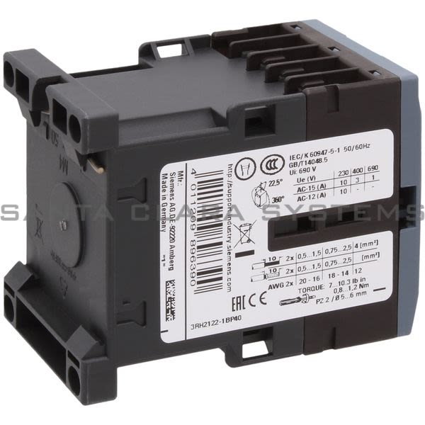 Siemens 3RH2122-1BP40 Control Relay | 3RH2122-1BP40 Product Image