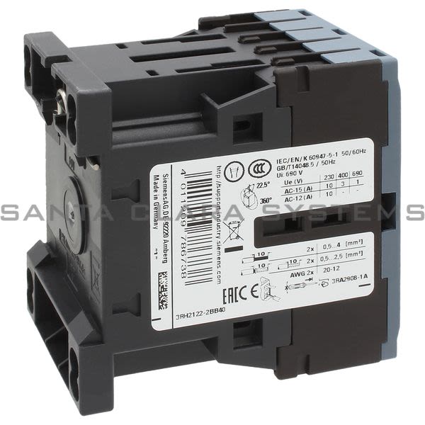 Siemens 3RH2122-2BB40 Control Relay | Sirius | 3RH2122-2BB40 Product Image