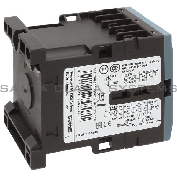 Siemens 3RH2131-1KB40 Control Relay | Sirius | 3RH2131-1KB40 Product Image