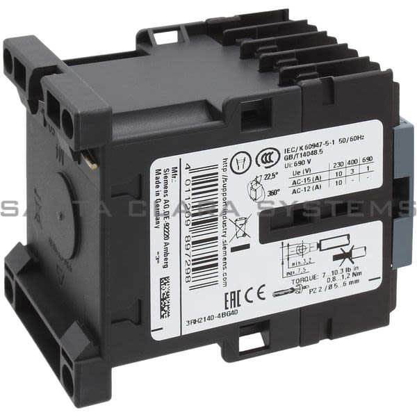 Siemens 3RH2140-4BG40 Control Relay | 3RH2140-4BG40 Product Image