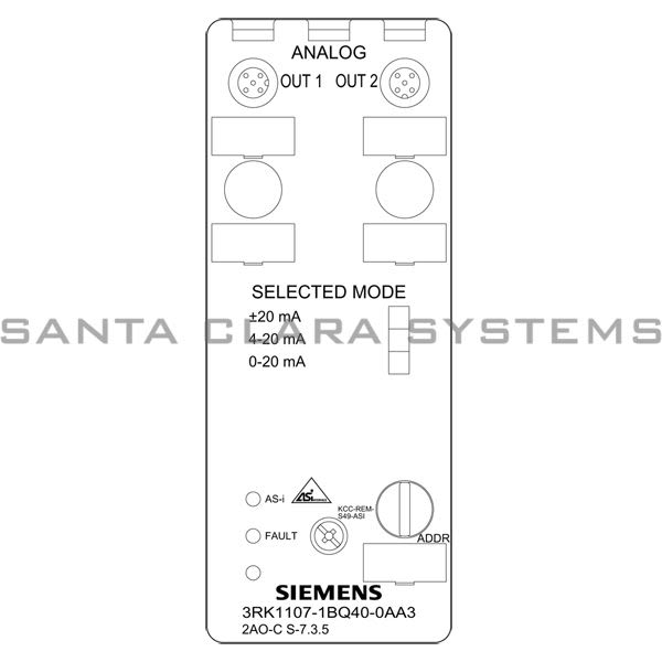 Siemens 3RK1 107-1BQ40-0AA3  Analog Output Module | 3RK1107-1BQ40-0AA3 Product Image