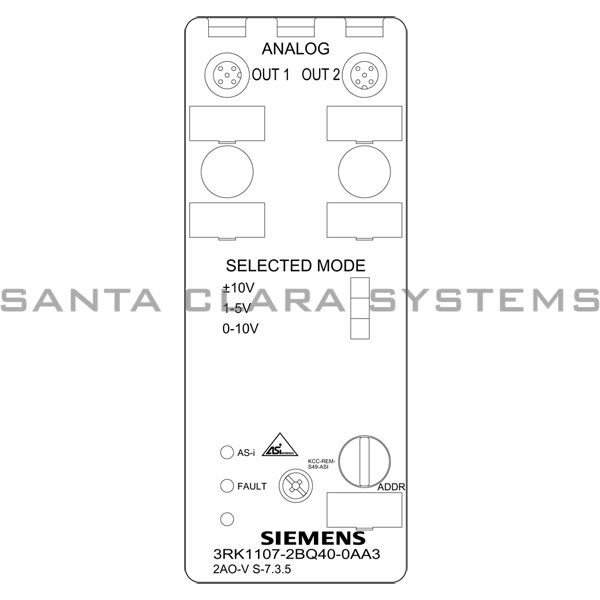 Siemens 3RK1 107-2BQ40-0AA3  Analog Output Module | 3RK1107-2BQ40-0AA3 Product Image