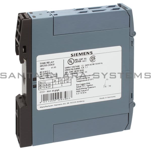 Siemens 3RP2 505-2AW30  Timing Relay | 3RP2505-2AW30 Product Image