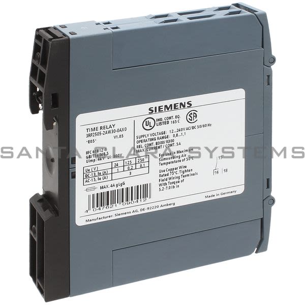 Siemens 3RP2505-2AW30-0AX0 Timing Relay Product Image