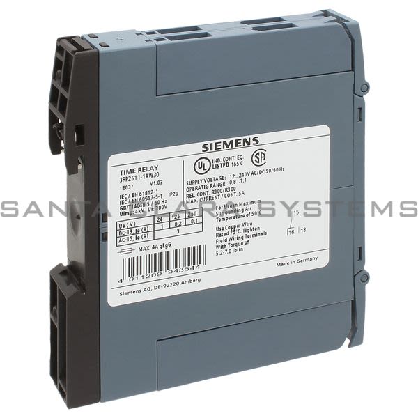 Siemens 3RP2511-1AW30 Timing Relay | 3RP2511-1AW30 Product Image