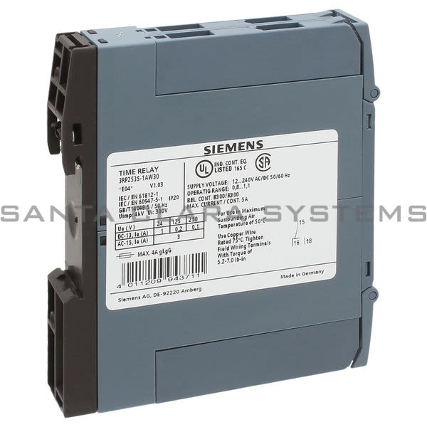 Siemens 3RP2535-1AW30 Time Delay Relay | 3RP2535-1AW30 Product Image