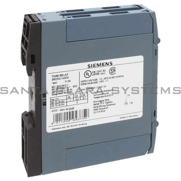 Siemens 3RP2540-1AW30 Timing Relay | 3RP2540-1AW30 Product Image