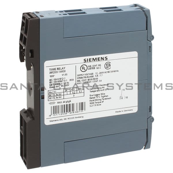 Siemens 3RP2555-1AW30 Timing Relay | 3RP2555-1AW30 Product Image