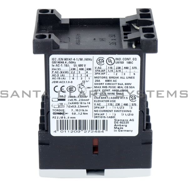 Siemens 3RT1015-1AB01 Contactor | Sirius | 3RT1015-1AB01 Product Image