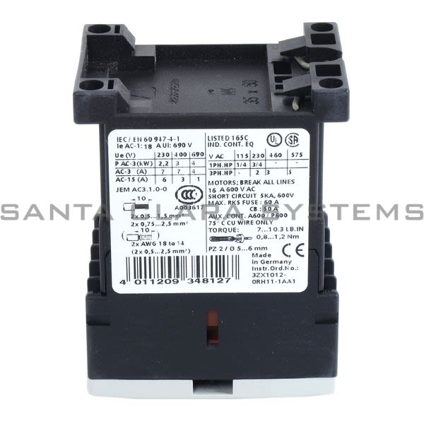 Siemens 3RT1015-1AK62 Contactor Product Image