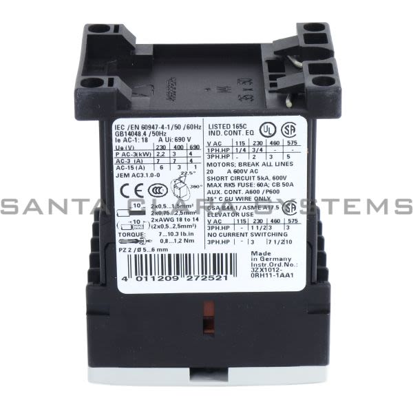 3RT1015-1AP01 Siemens Contactor - Santa Clara Systems