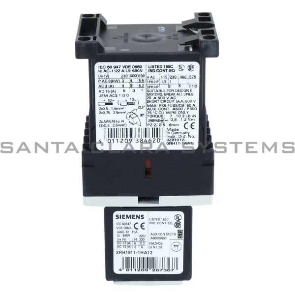 Siemens 3RT1016-1BB44-0AA1 Contactor Product Image
