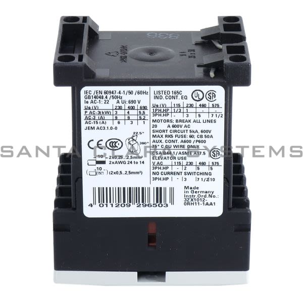 Siemens 3RT1016-2BB41 Contactor Product Image