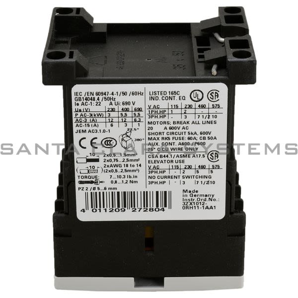 Siemens 3RT1017-1AB01 Contactor Product Image