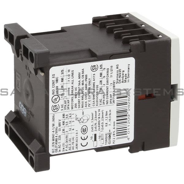 Siemens 3RT1017-1BF41 Contactor | Sirius | 3RT1017-1BF41 Product Image